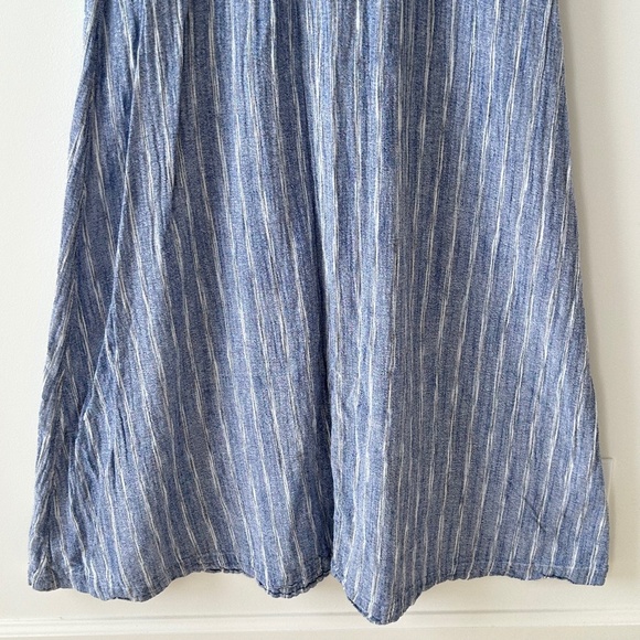 Calvin Klein 100% Cotton Blue & White Striped Short Sleeve Maxi Dress - Picture 14 of 16